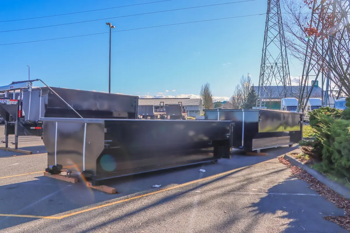 Roll-off dumpster ready for waste disposal at job site for Commercial Dumpster Rental in Clearwater